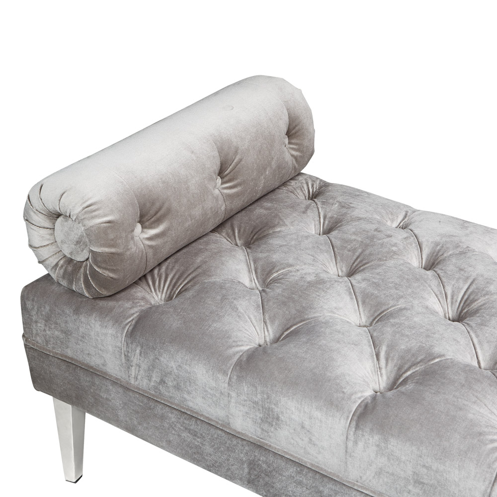 Prado Bench: Grey Velvet